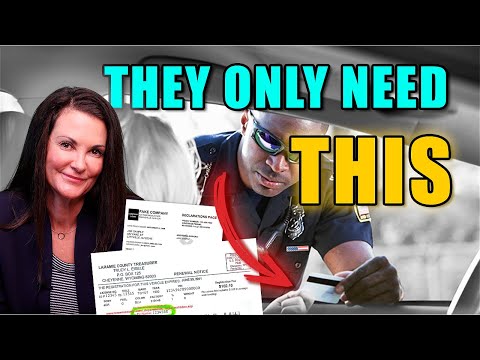 Woman in professional attire and police officer examining documents with bold text "THEY ONLY NEED THIS